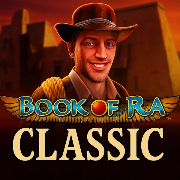 Book of Ra Classic slot logo by Novomatic at Run4Win Casino