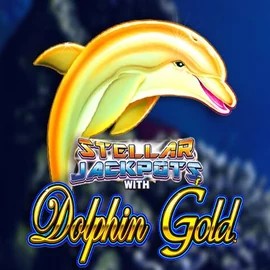 Dolphin Gold with Stellar Jackpots slot visual from Lightning Box Game available on run-4-wins.com